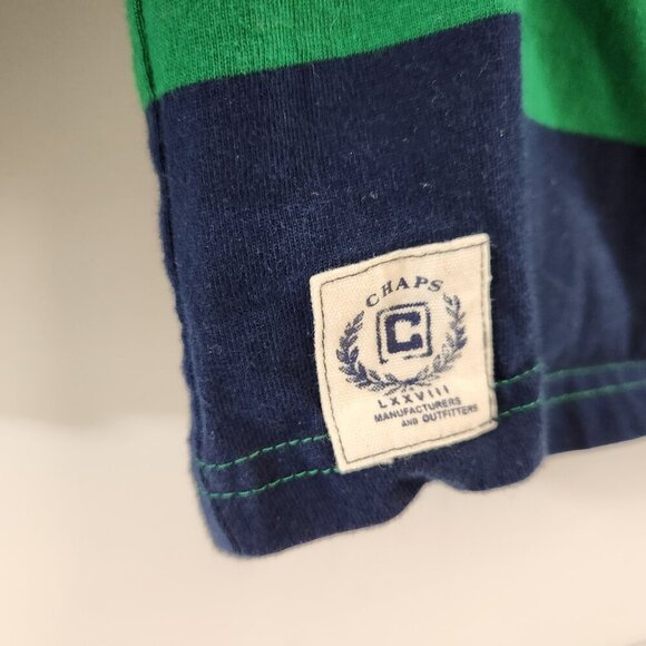 Chaps Est. 1978 Youth Hooded Block Stripe Long Sleeve Tee Size XL (18-20) Green - Picture 3 of 12